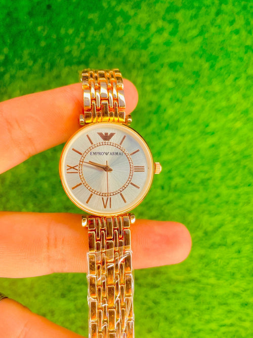 Elegant Gold Empro Armai Women's Watch – Water Resistant, Lightweight & Stylish - Ascent Styles