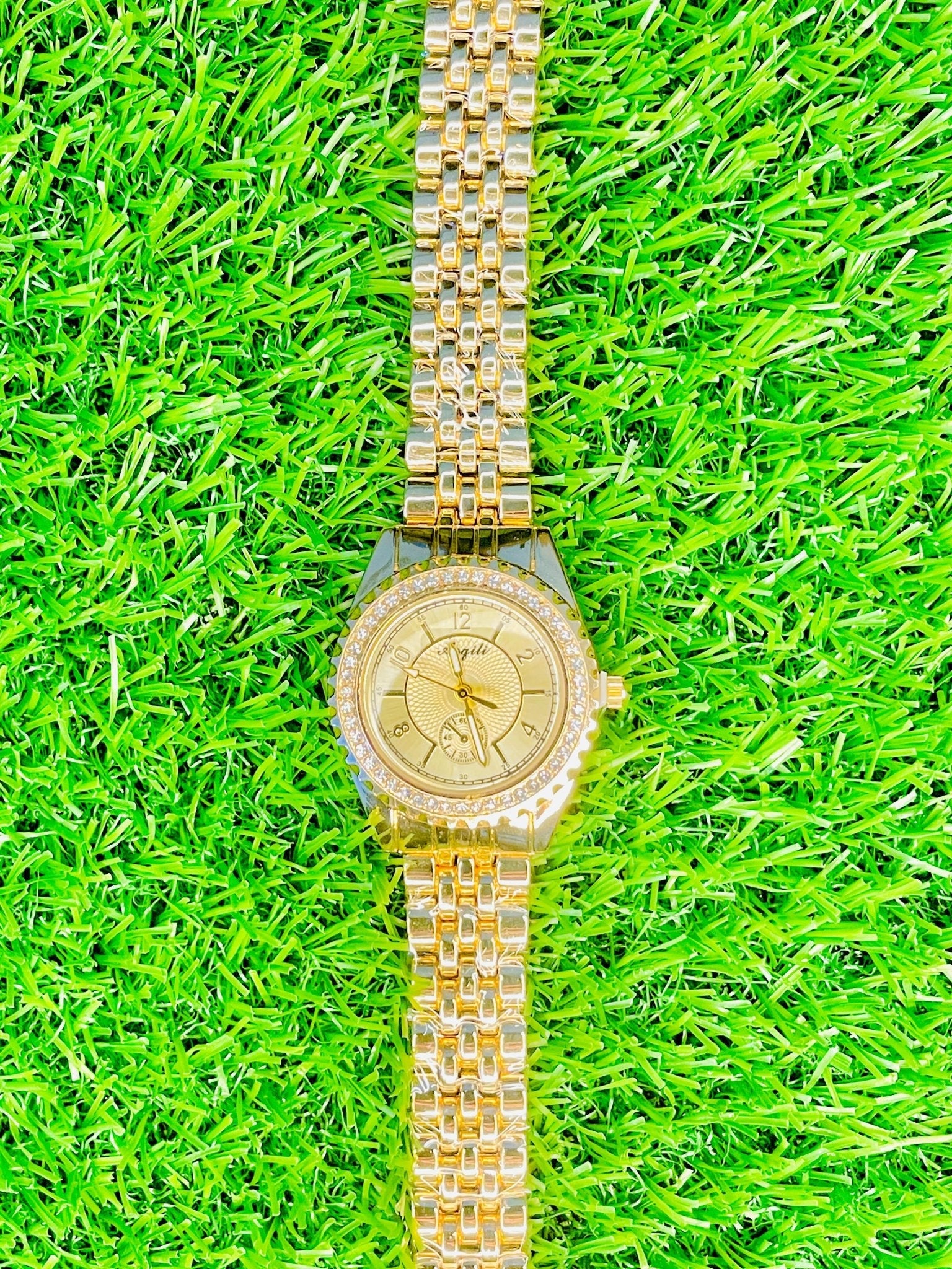 Luxury Gold YAZILI Women’s Watch – Stone - Studded Bezel, Water Resistant, 80–90g - Ascent Styles