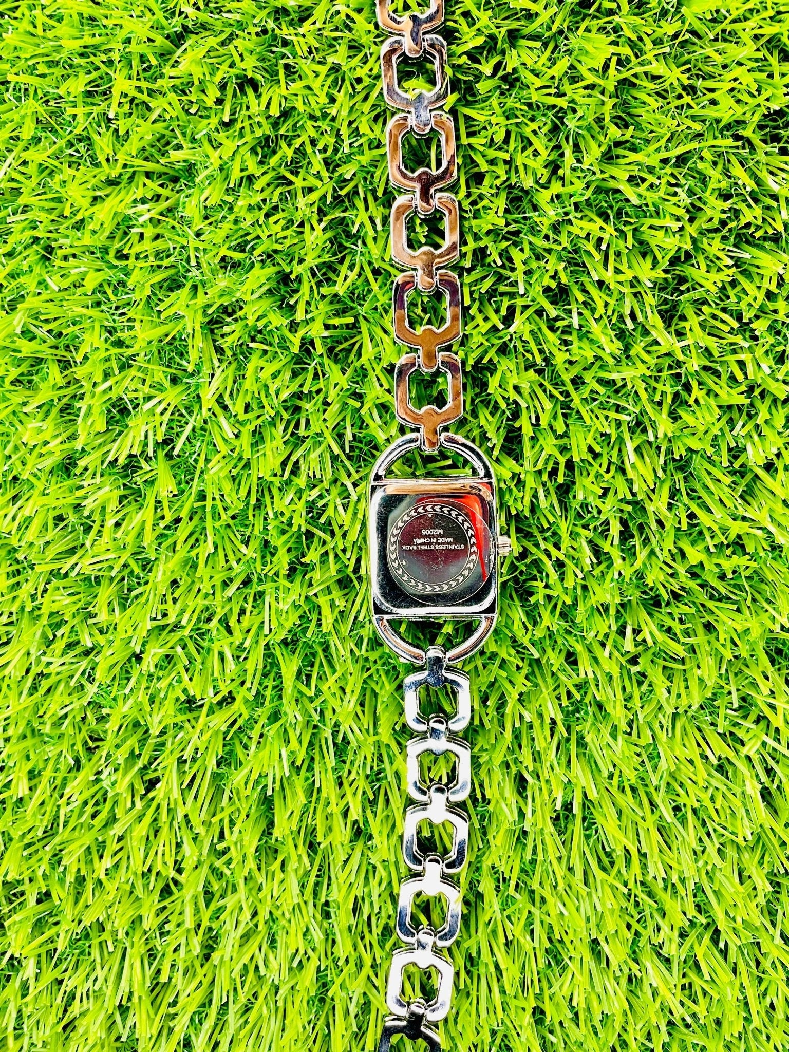 NEW LAZYNA Silver Women's Watch – Stone - Studded Bezel, Roman Dial, Water Resistant - Ascent Styles