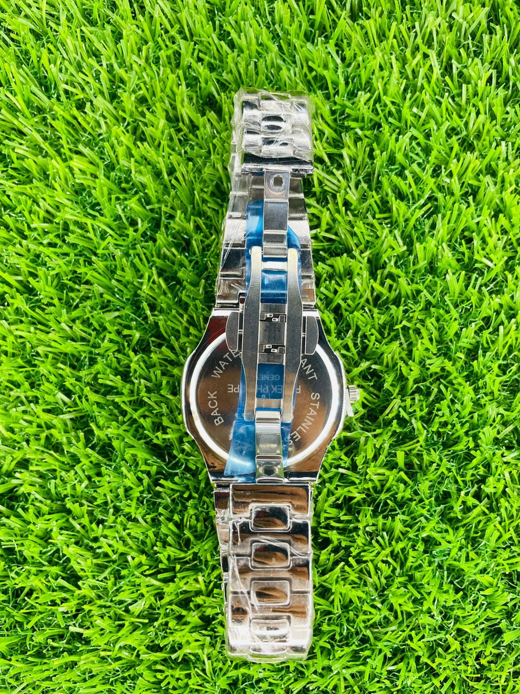 pp silver with blue dial with date - Ascent Styles