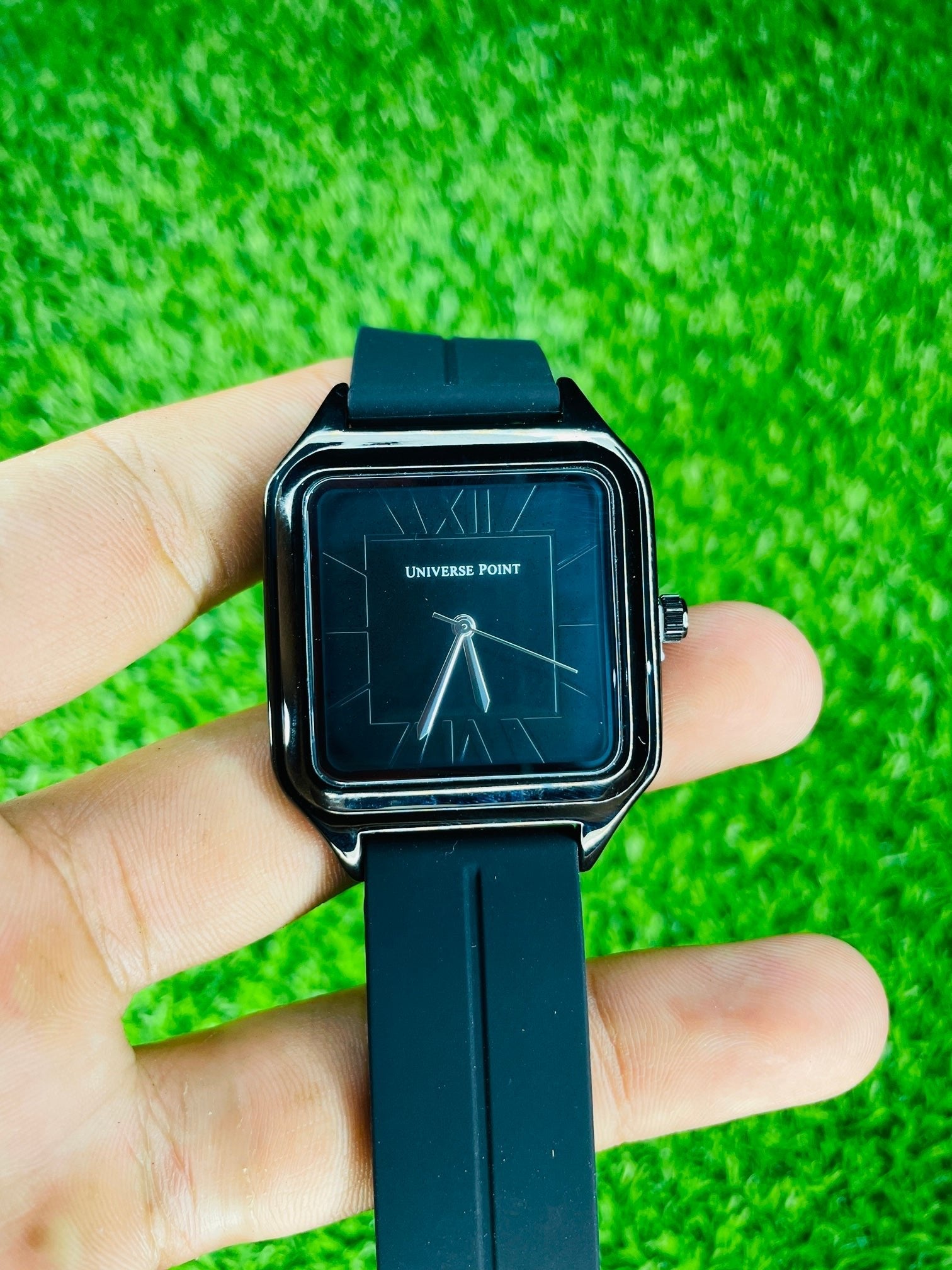 Universe Point Classic Black Square Dial Watch – Minimal Elegance with Durability - Ascent Styles